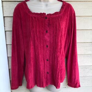 THE LAST BES PLACE soft ruffled/pleated button top